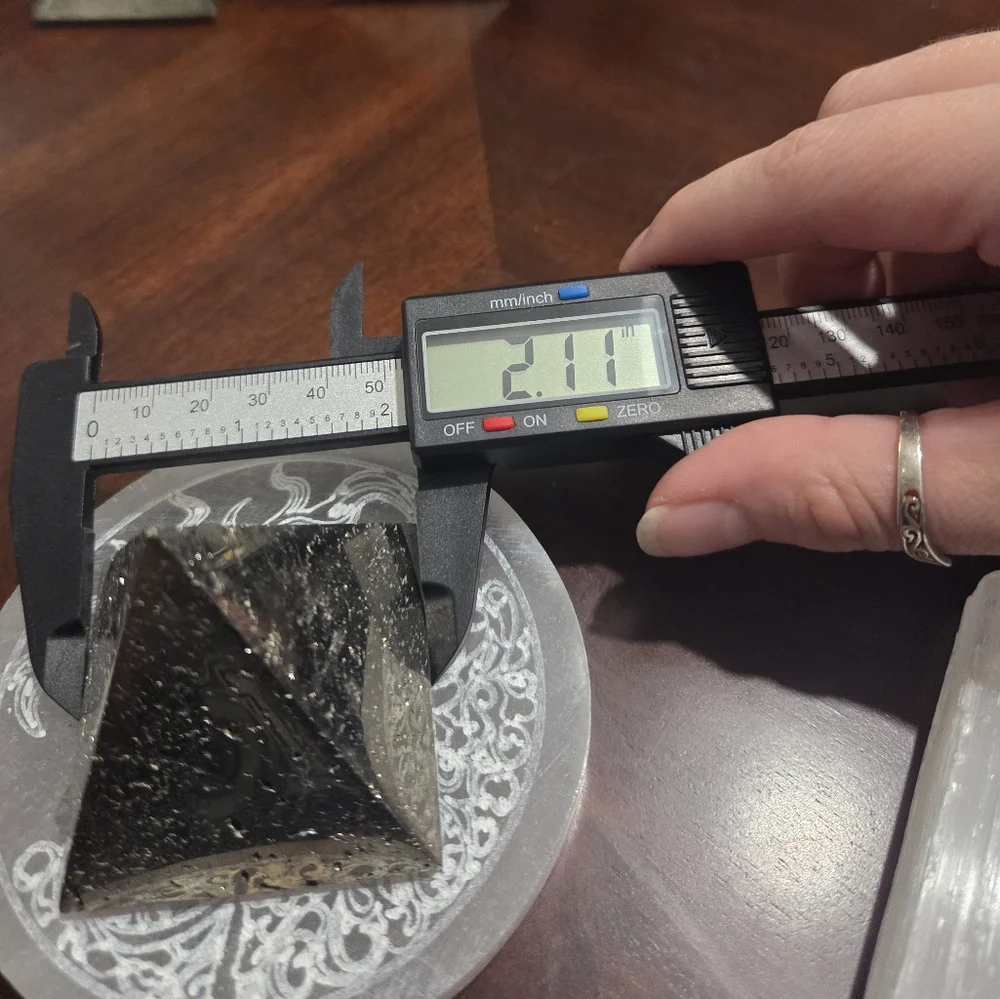 Iron Pyrite Druzy Pyramid #1 - Picture 10 of 12